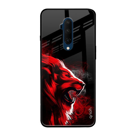 Red Angry Lion OnePlus 7T Pro Glass Back Cover Online
