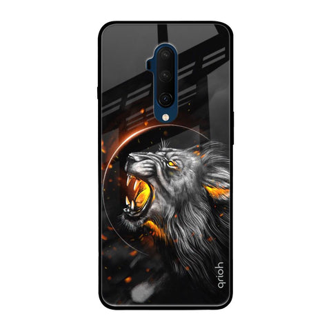 Aggressive Lion OnePlus 7T Pro Glass Back Cover Online