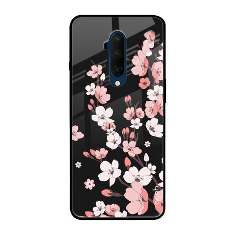 Black Cherry Blossom OnePlus 7T Pro Glass Back Cover Online