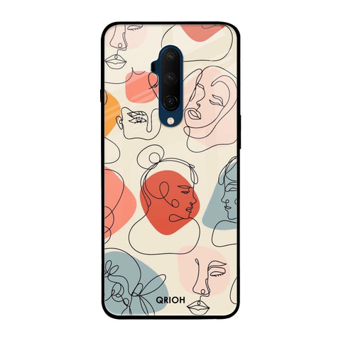 Abstract Faces OnePlus 7T Pro Glass Back Cover Online