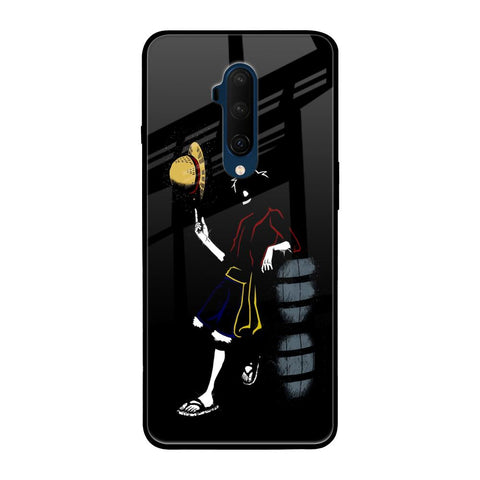 Luffy Line Art OnePlus 7T Pro Glass Back Cover Online
