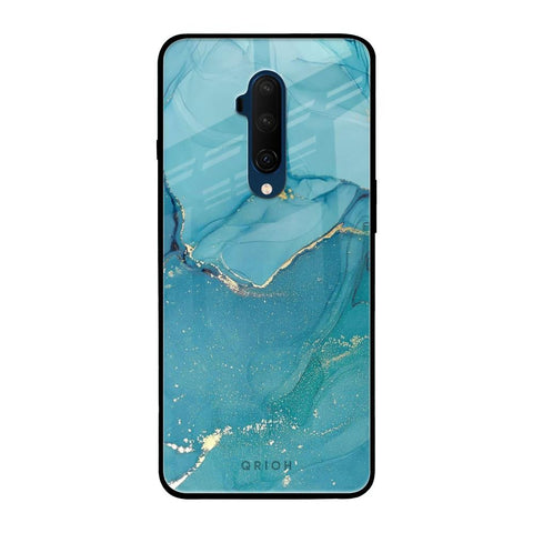 Blue Golden Glitter OnePlus 7T Pro Glass Back Cover Online