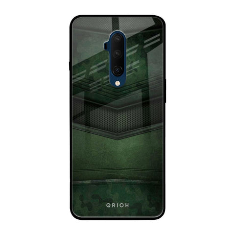 Green Leather OnePlus 7T Pro Glass Back Cover Online