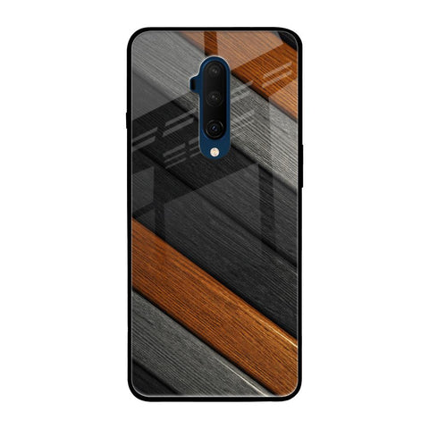 Tri Color Wood OnePlus 7T Pro Glass Back Cover Online