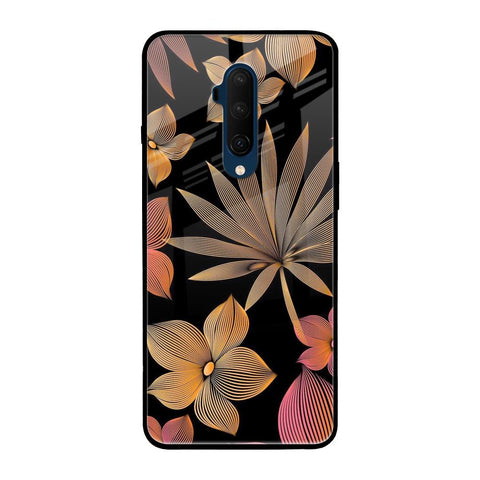 Lines Pattern Flowers OnePlus 7T Pro Glass Back Cover Online