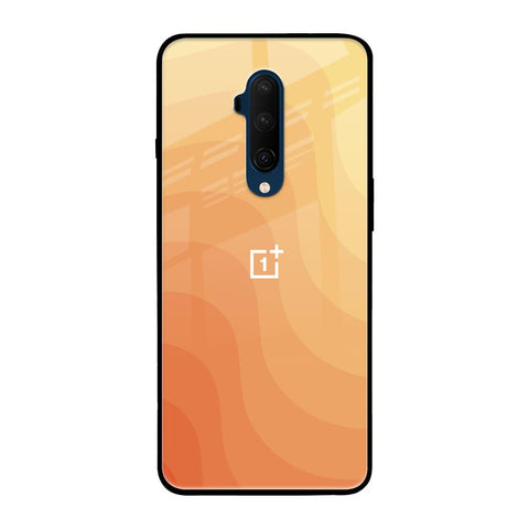 Orange Curve Pattern OnePlus 7T Pro Glass Back Cover Online