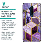 Purple Rhombus Marble Glass Case for OnePlus 7T Pro
