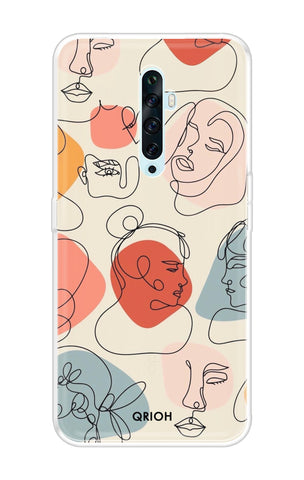 Abstract Faces Oppo Reno2 F Back Cover
