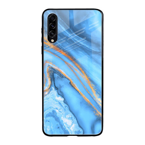 Vibrant Blue Marble Samsung Galaxy A70s Glass Back Cover Online
