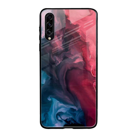 Blue & Red Smoke Samsung Galaxy A70s Glass Back Cover Online