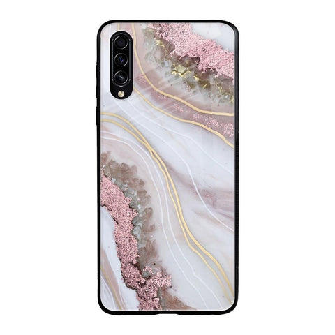 Pink & Gold Gllitter Marble Samsung Galaxy A70s Glass Back Cover Online