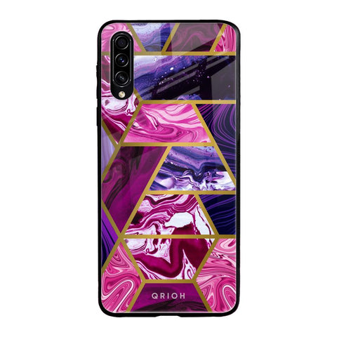 Electroplated Geometric Marble Samsung Galaxy A70s Glass Back Cover Online