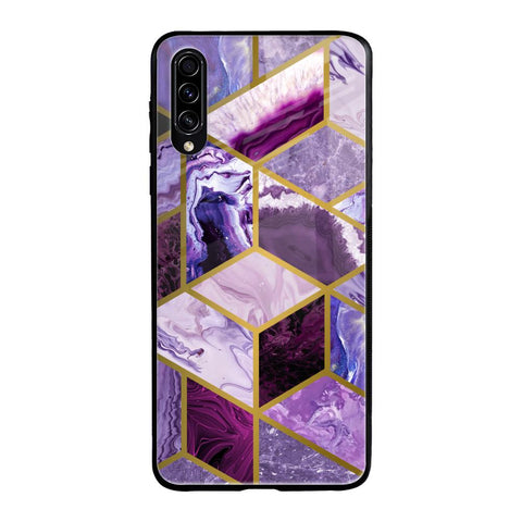 Purple Rhombus Marble Samsung Galaxy A70s Glass Back Cover Online