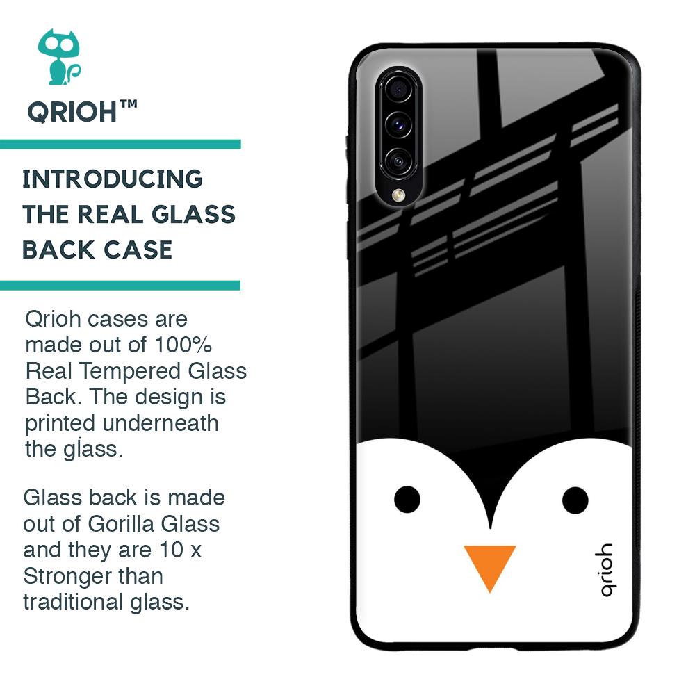 Cute Penguin Glass Case for Samsung Galaxy A70s