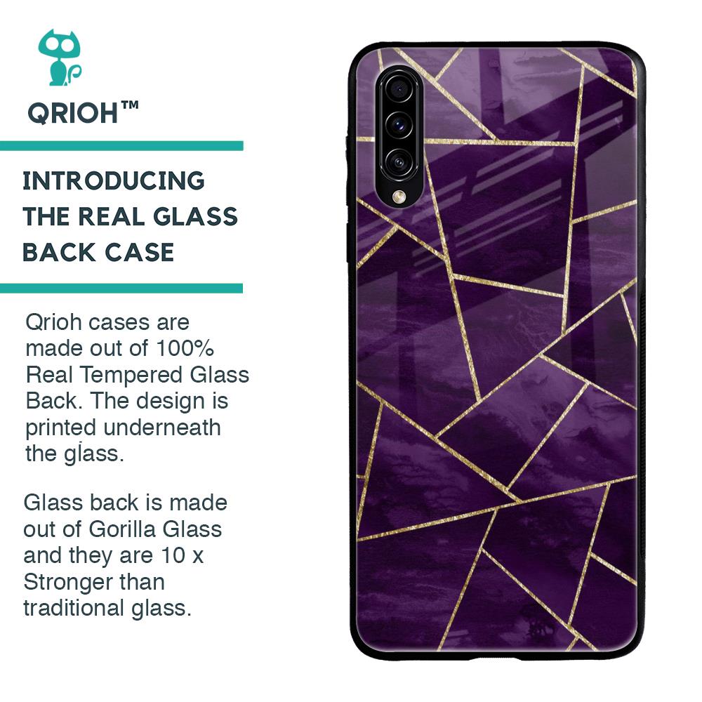 Geometric Purple Glass Case For Samsung Galaxy A70s