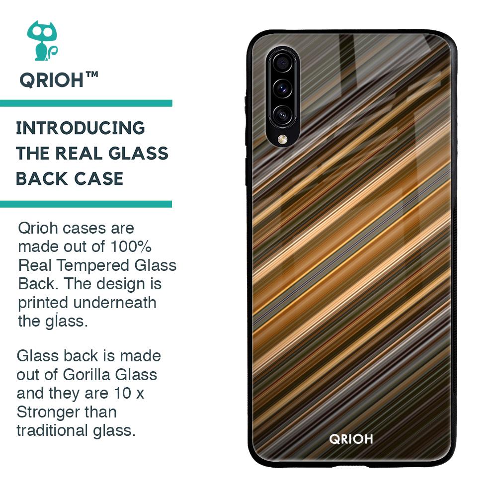Diagonal Slash Pattern Glass Case for Samsung Galaxy A70s