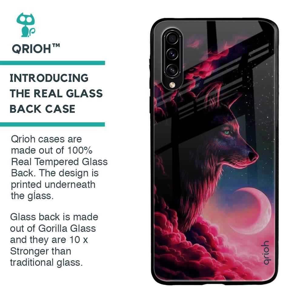 Moon Wolf Glass Case for Samsung Galaxy A70s