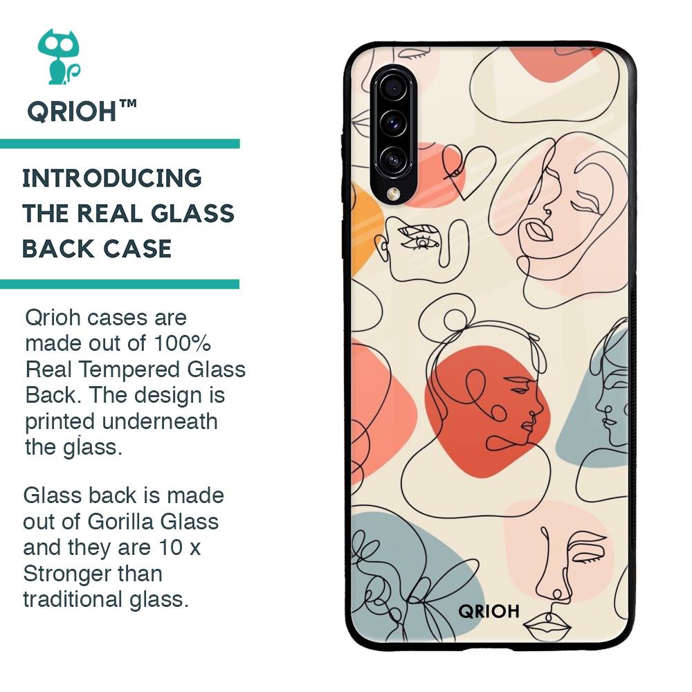 Abstract Faces Glass Case for Samsung Galaxy A70s