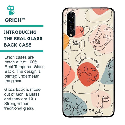 Abstract Faces Glass Case for Samsung Galaxy A70s