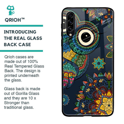 Owl Art Glass Case for Samsung Galaxy A70s
