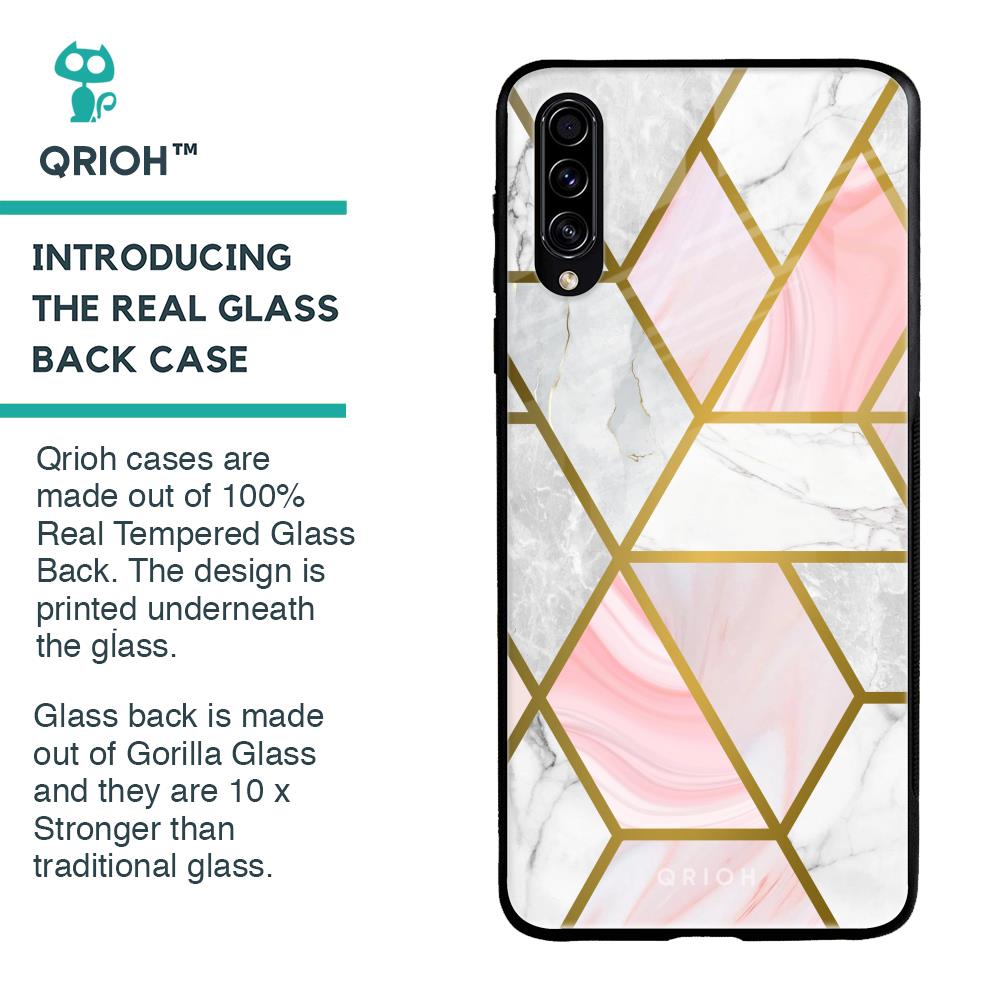 Geometrical Marble Glass Case for Samsung Galaxy A70s