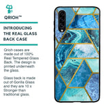 Turquoise Geometrical Marble Glass Case for Samsung Galaxy A70s