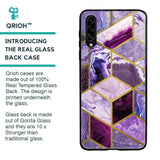 Purple Rhombus Marble Glass Case for Samsung Galaxy A70s