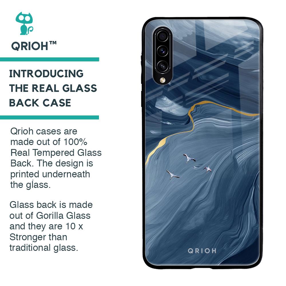 Deep Ocean Marble Glass Case for Samsung Galaxy A70s