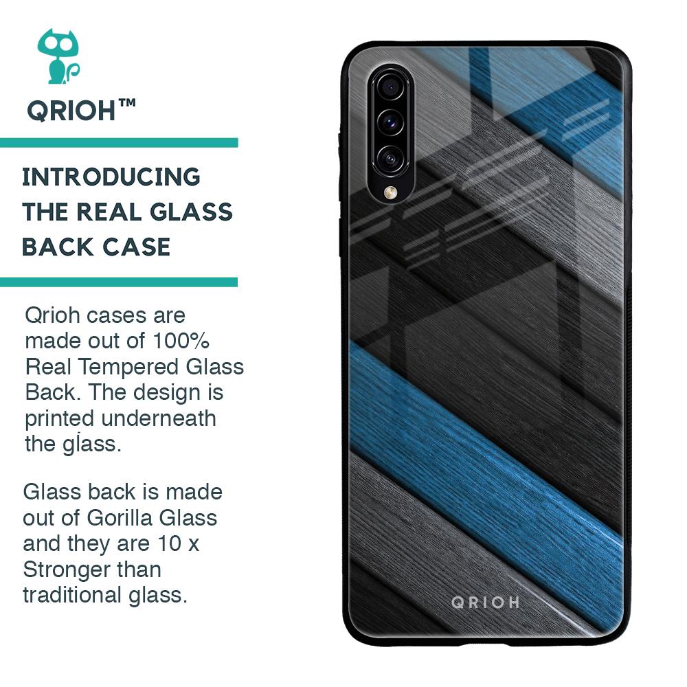 Multicolor Wooden Effect Glass Case for Samsung Galaxy A70s