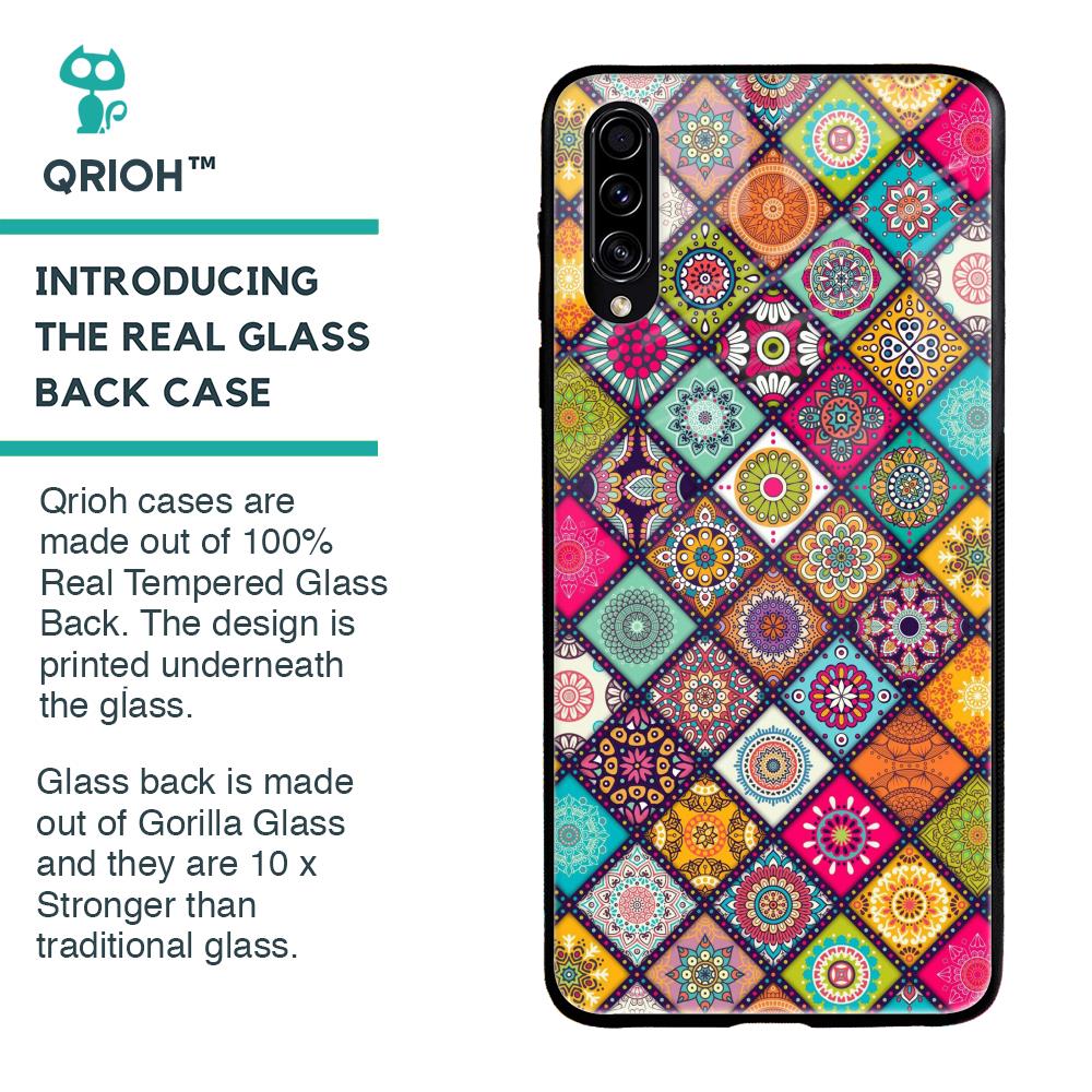 Multicolor Mandala Glass Case for Samsung Galaxy A70s