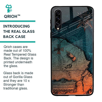 Geographical Map Glass Case for Samsung Galaxy A70s