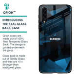 Polygonal Blue Box Glass Case For Samsung Galaxy A70s