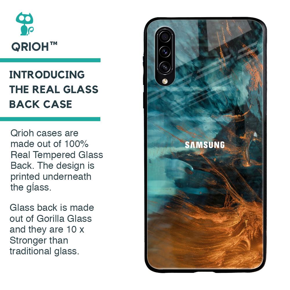 Golden Splash Glass Case for Samsung Galaxy A70s
