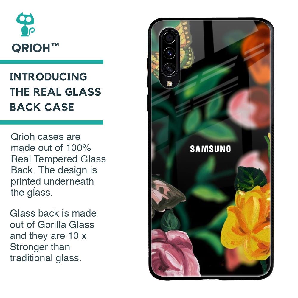 Flowers & Butterfly Glass Case for Samsung Galaxy A70s