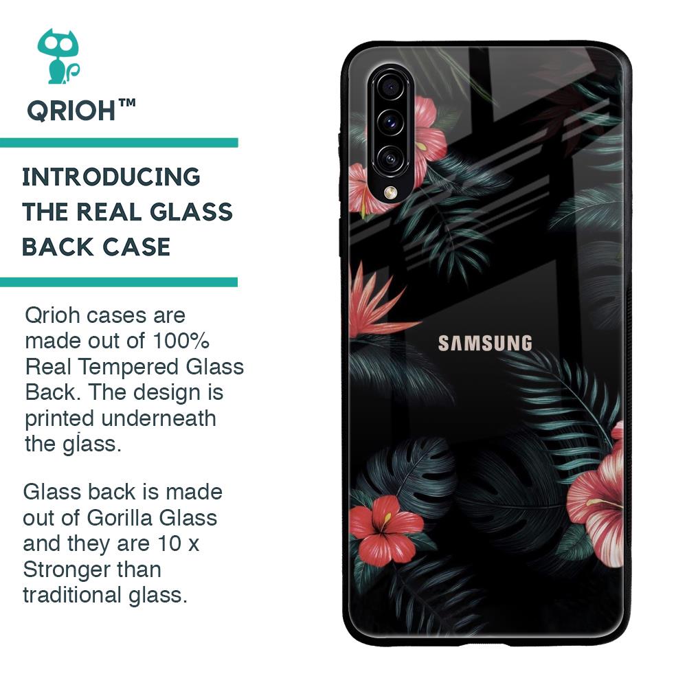 Tropical Art Flower Glass Case for Samsung Galaxy A70s