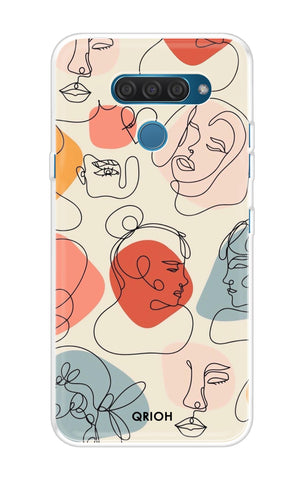 Abstract Faces LG Q60 Back Cover