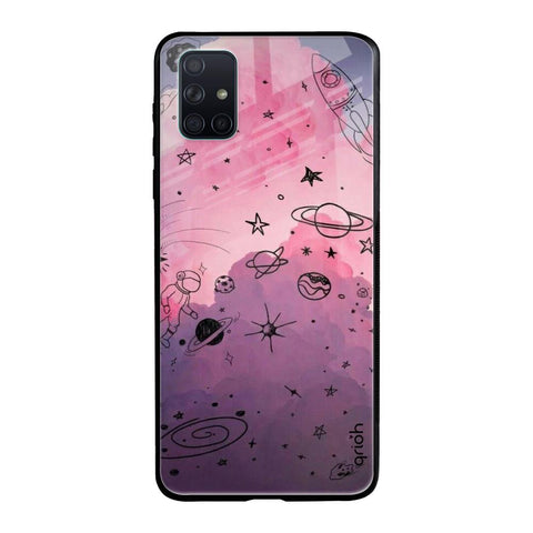 Space Doodles Samsung Galaxy A51 Glass Back Cover Online