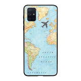 Travel Map Samsung Galaxy A51 Glass Back Cover Online