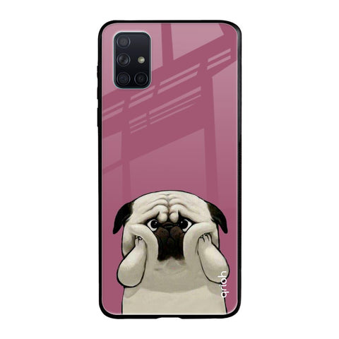 Funny Pug Face Samsung Galaxy A51 Glass Back Cover Online