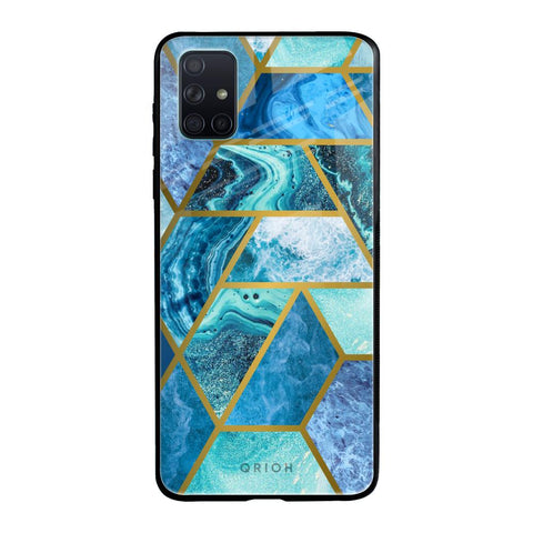 Turquoise Geometrical Marble Samsung Galaxy A51 Glass Back Cover Online