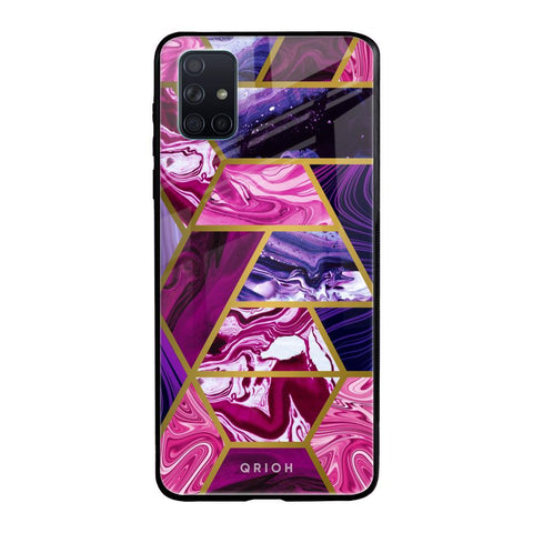 Electroplated Geometric Marble Samsung Galaxy A51 Glass Back Cover Online