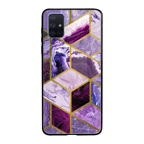 Purple Rhombus Marble Samsung Galaxy A51 Glass Back Cover Online