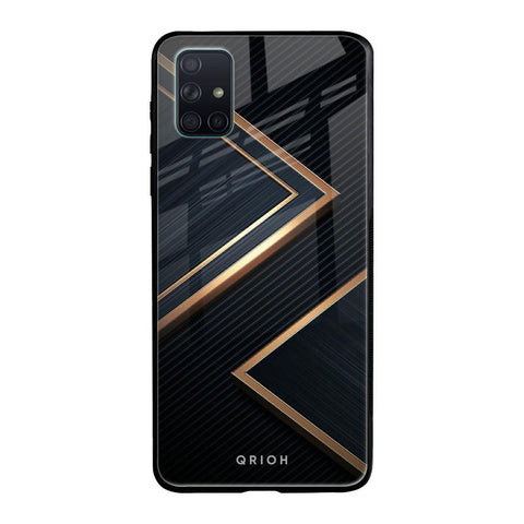 Sleek Golden & Navy Samsung Galaxy A51 Glass Back Cover Online