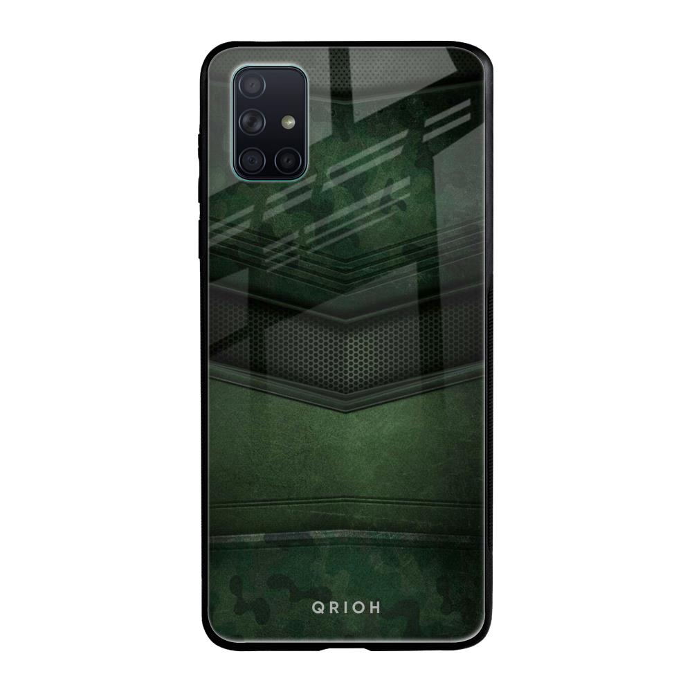 Green Leather Samsung Galaxy A51 Glass Back Cover Online