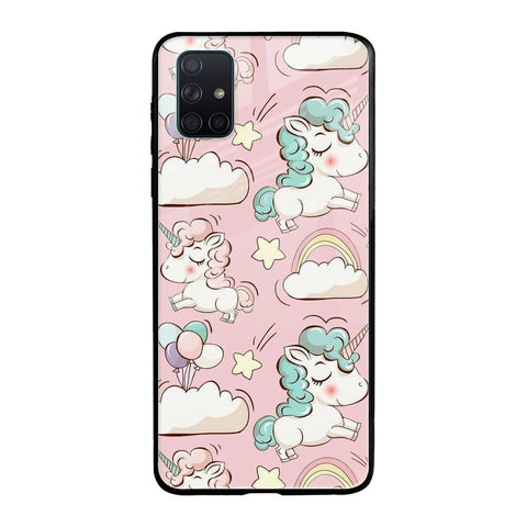 Balloon Unicorn Samsung Galaxy A51 Glass Cases & Covers Online