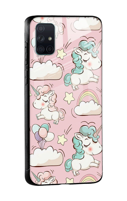 Balloon Unicorn Glass case for Samsung Galaxy A51