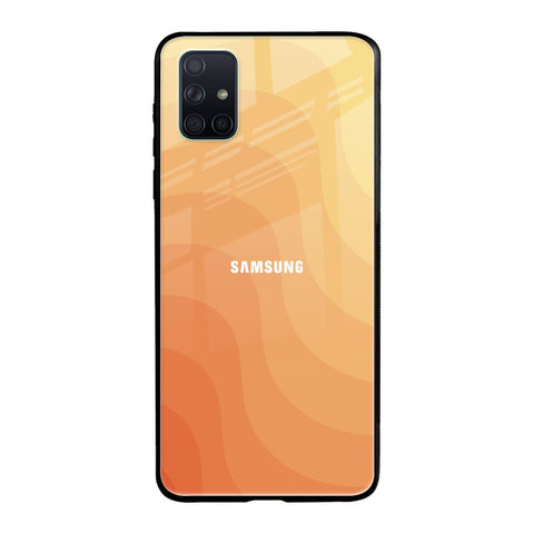 Orange Curve Pattern Samsung Galaxy A51 Glass Back Cover Online