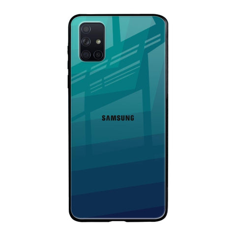 Green Triangle Pattern Samsung Galaxy A51 Glass Back Cover Online