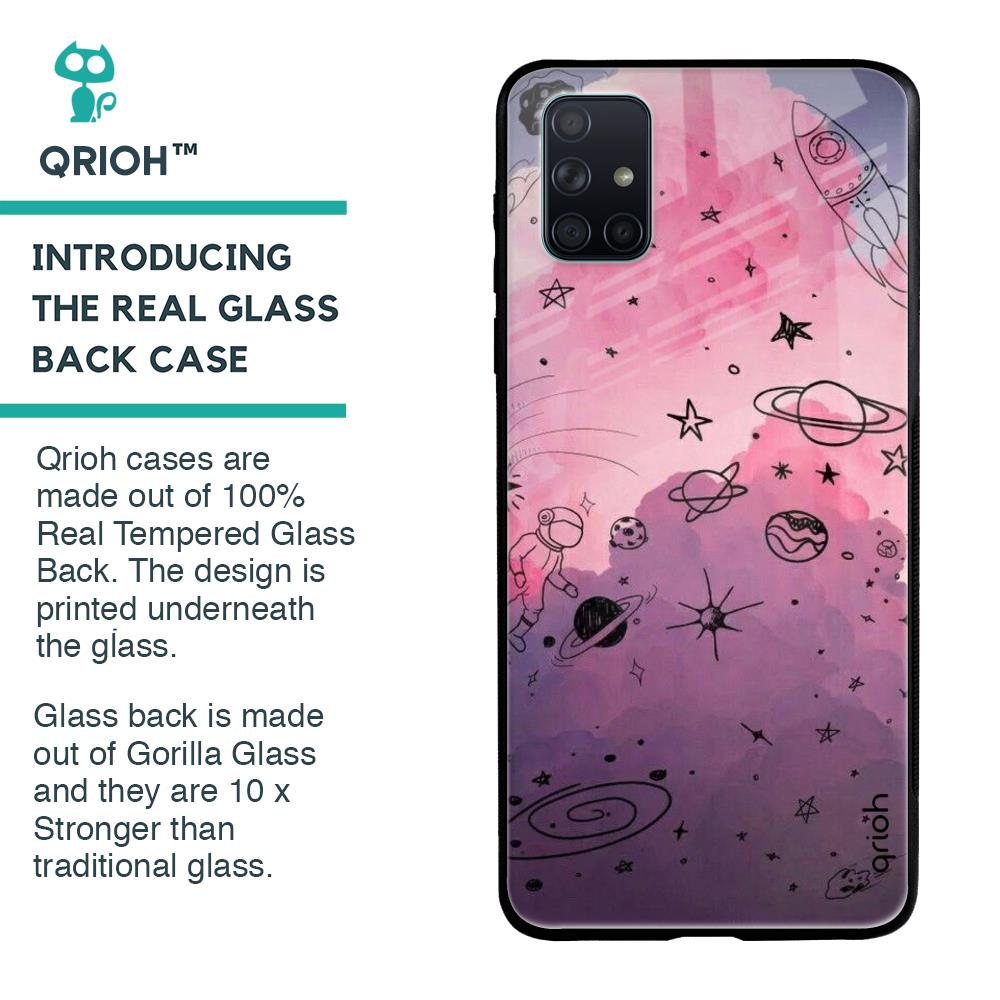Space Doodles Glass Case for Samsung Galaxy A51