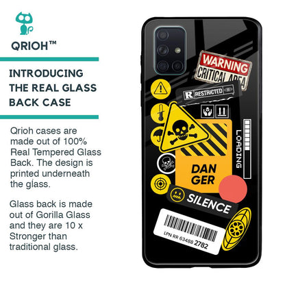 Danger Signs Glass Case for Samsung Galaxy A51